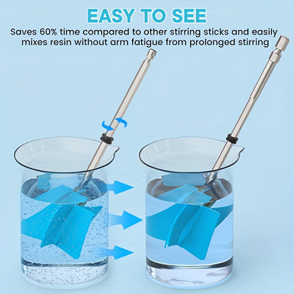 Resin Stirring Paddles 6 Pcs Reusable Epoxy Mixer Drill Attachment Multi-Size DIY Resin Casting Supplies