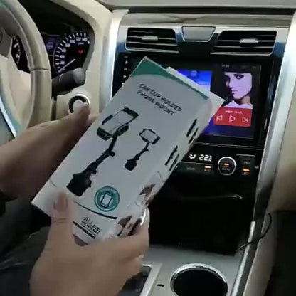 Car Cup Holder Phone Mount, Universal Adjustable Cell Phone Holder for Car Cup Holder, 360° Rotation Cradle Stand Compatible with iPhone Samsung All Smartphones