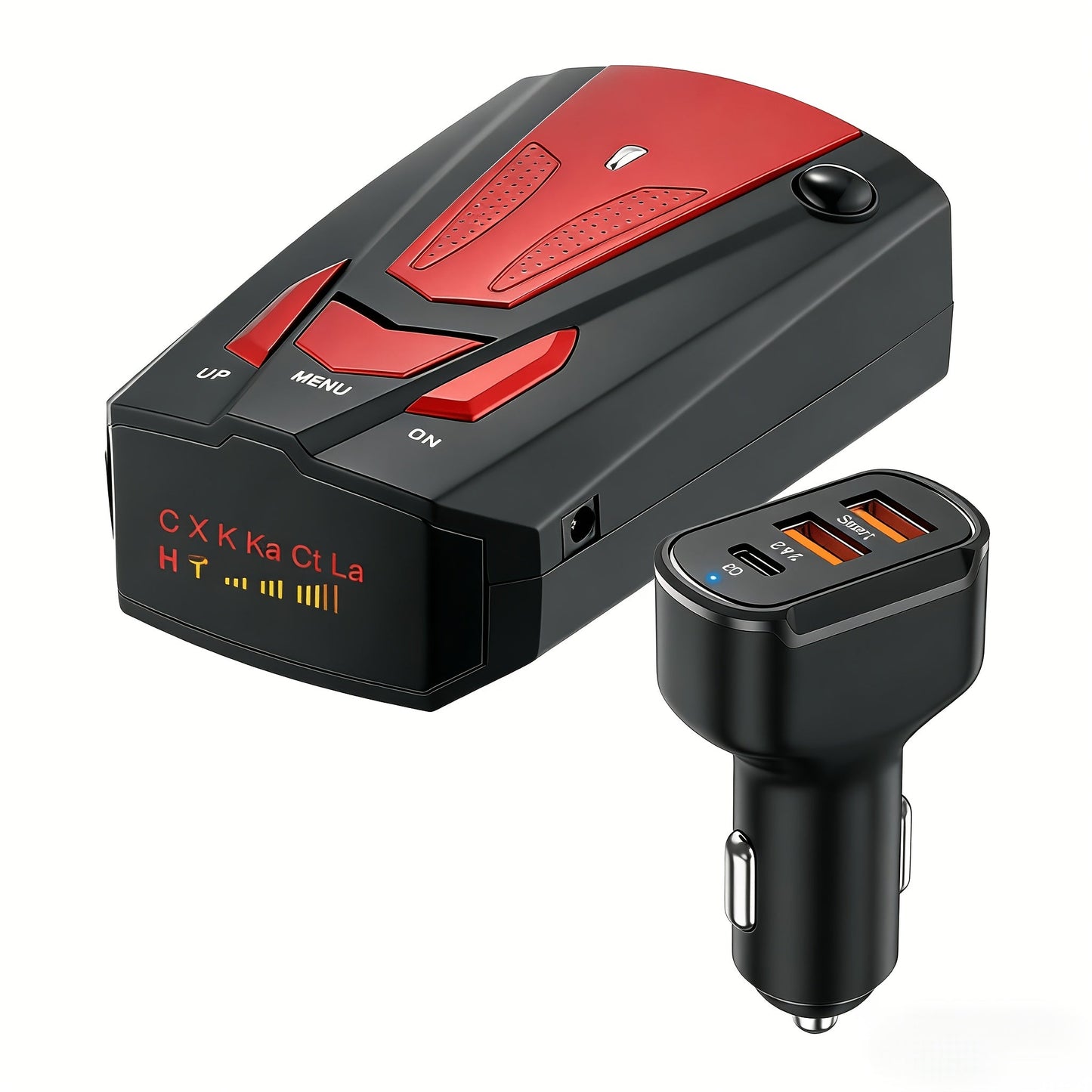 16-Band Car Radar & GPS Detector – 360° LIDAR & Anti-Speed Camera Detection, Voice Alarm, Real-Time Threat Alerts for Safer Driving