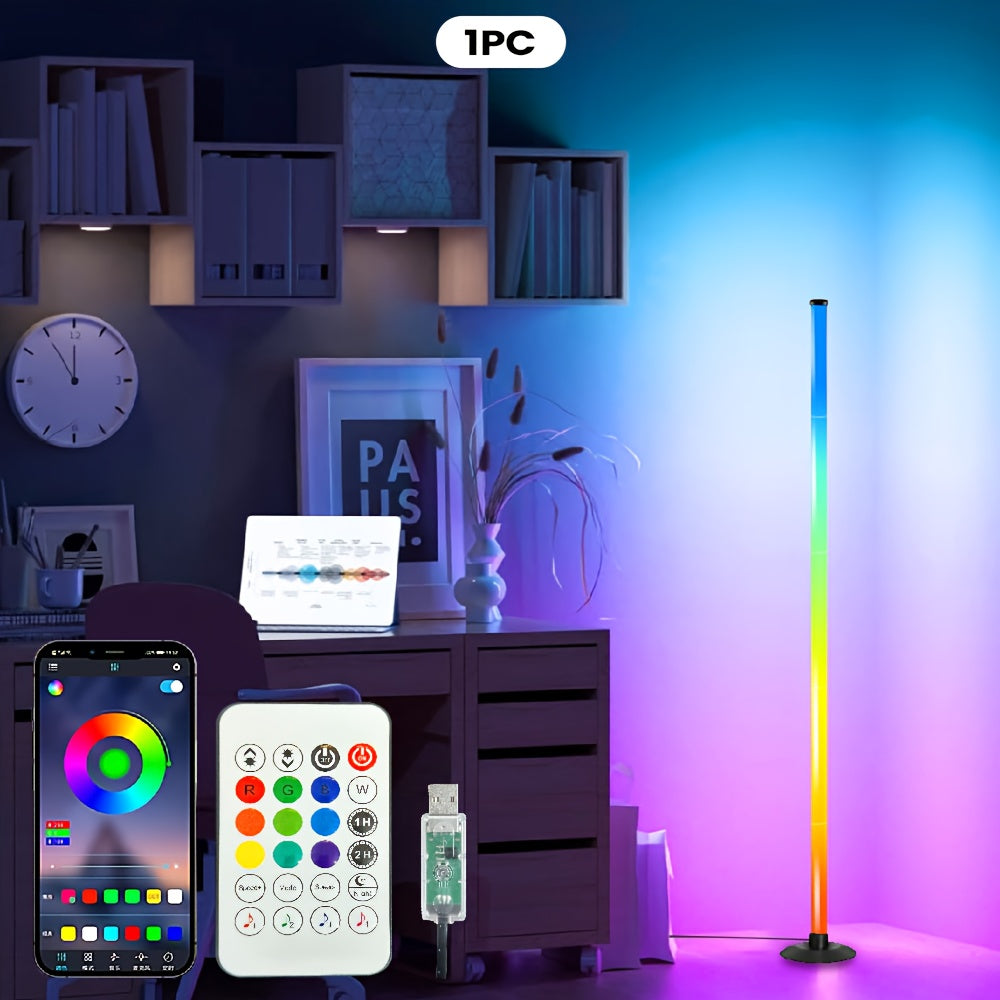 Smart RGBICB LED Floor Lamp with App and Remote Control Mood Atmosphere Lighting Color Changing Corner Lamp for Living Room Bedroom Gaming Office Home Decor Birthday Christmas Gift
