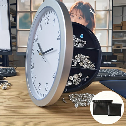 Wall-Mounted Diversion Safe Clock Hidden Secret Storage for Cash Coins Valuables Home Office Security Vault Concealed Coin Safe Sturdy Durable