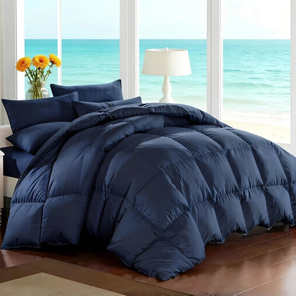 7 Piece Comforter Set Queen King Size – Soft Microfiber Pinch Pleated Bed in a Bag with Comforter, Fitted Sheet, Flat Sheet & 4 Pillowcases, All-Season Bedding Set for Home & Dorm