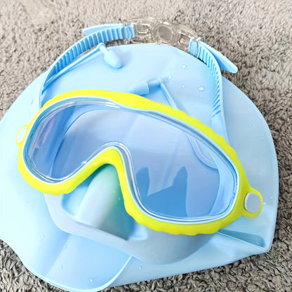 Oversized Anti-Fog Swim Goggles High Definition Clarity Soft Silicone Comfort Cushions Adjustable Strap Stylish Swim Gear for Outdoor Swimming Pool Beach Pond Pink Blue