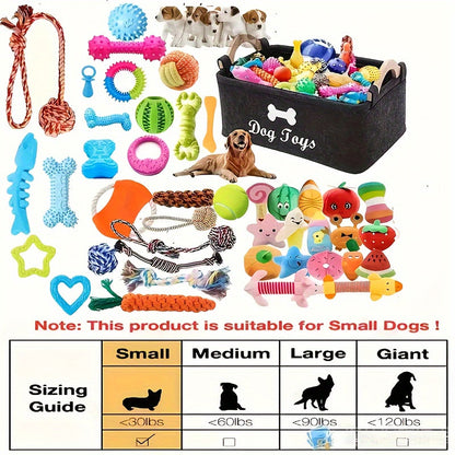 Interactive Dog Toy Set 6 & 12 Pcs – Squeaky Knot Fabric Chew Toys with Cartoon Patterns for All Breed Sizes, Teeth Cleaning & Training Play Set with Squeakers, Knot Toys & Balls, No Battery Needed