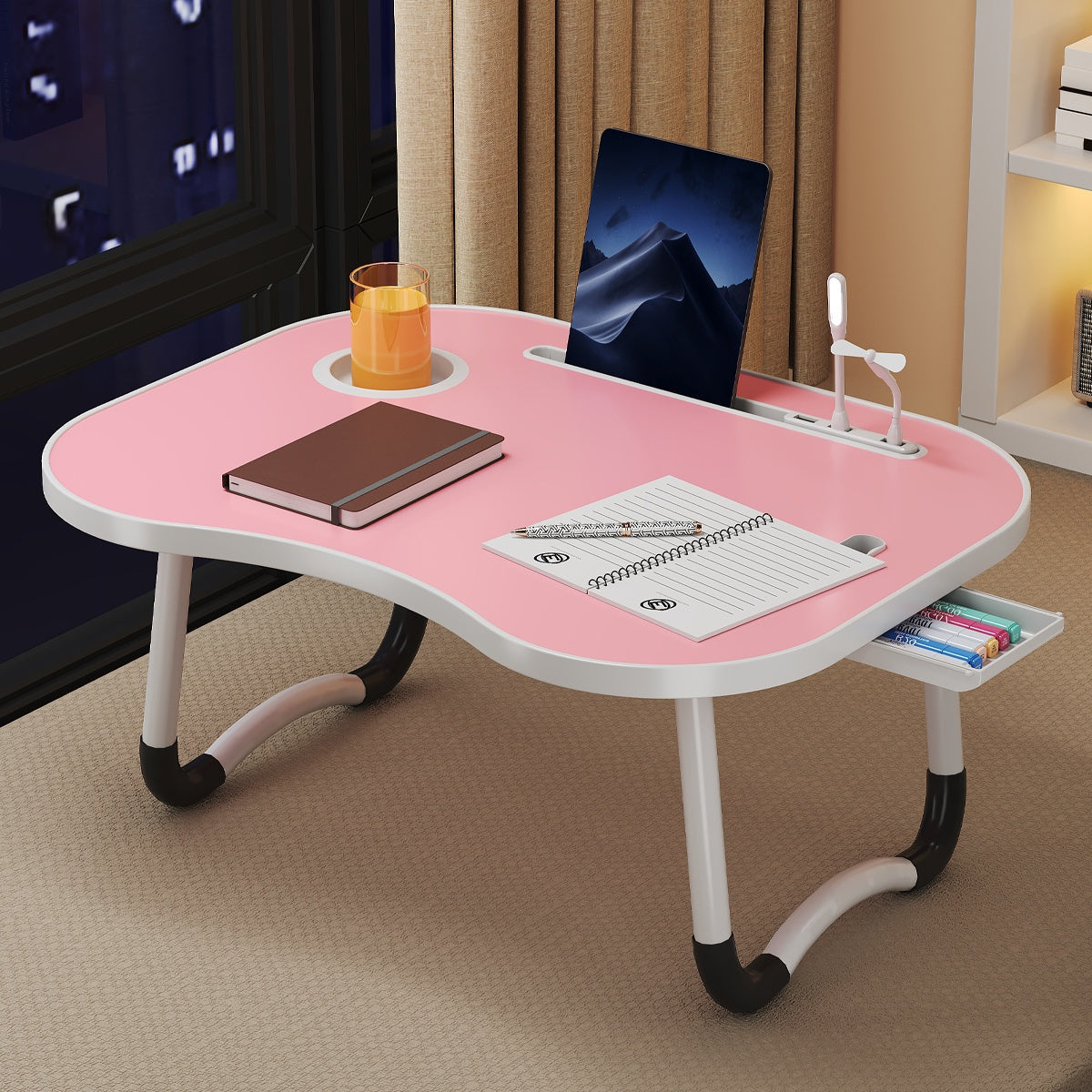 Foldable Laptop Bed Tray Table Portable Lap Desk Stand for Eating Reading Writing on Bed Sofa Floor – Sturdy & Lightweight