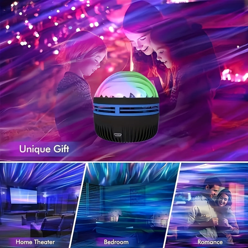 Galaxy Star Projector Night Light Aurora Borealis LED with Remote Control 7 Lighting Effects for Bedroom Kids Room Camping Wedding Party & Home Decoration – Romantic Starry Sky Atmosphere Lamp