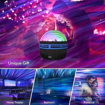 Galaxy Star Projector Night Light Aurora Borealis LED with Remote Control 7 Lighting Effects for Bedroom Kids Room Camping Wedding Party & Home Decoration – Romantic Starry Sky Atmosphere Lamp