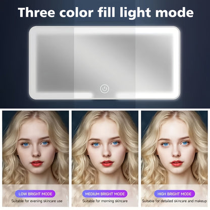 Rechargeable Ultra-Thin LED Car Visor Vanity Mirror 3 Light Modes Lighted Makeup Mirror for Car Truck SUV Low Voltage Sun Visor Mirror Gift for Women White