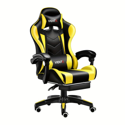 Gaming Chair High Back Ergonomic Racing Chair with Footrest & Lumbar Support – Adjustable Recline Swivel Computer Office Chair, 8 Colors