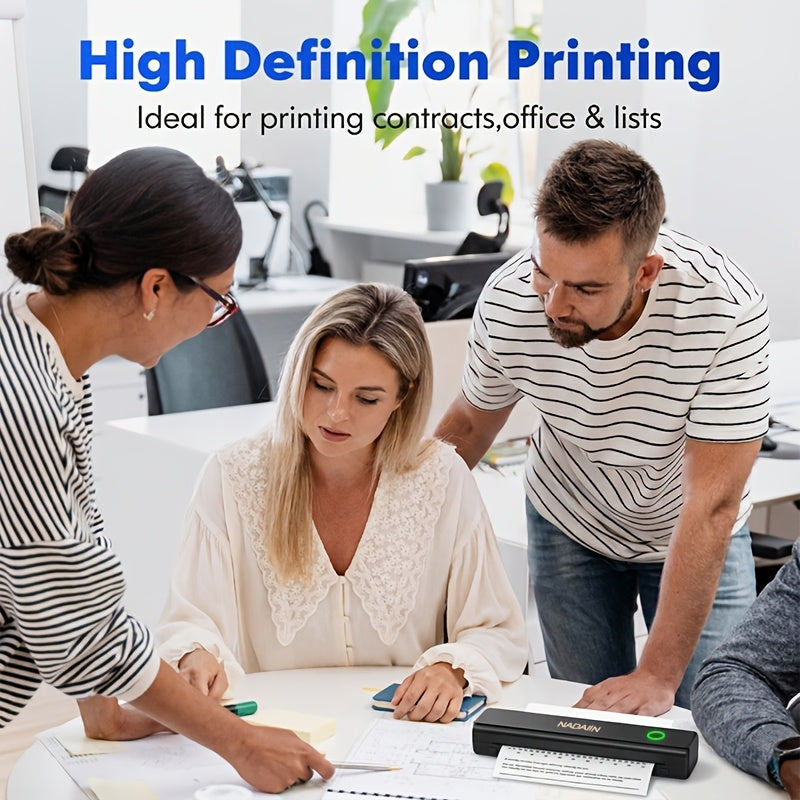 Portable Inkless Thermal Printer A4 with Paper Tray Wireless Mobile Printer Supports 8.5x11 Letter A4 Paper Compatible with iPhone Android Laptop Home Office School Travel
