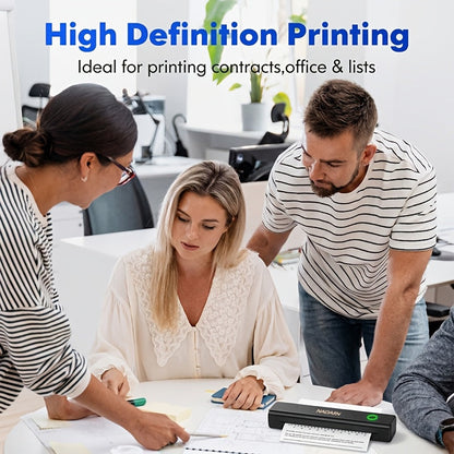Portable Inkless Thermal Printer A4 with Paper Tray Wireless Mobile Printer Supports 8.5x11 Letter A4 Paper Compatible with iPhone Android Laptop Home Office School Travel