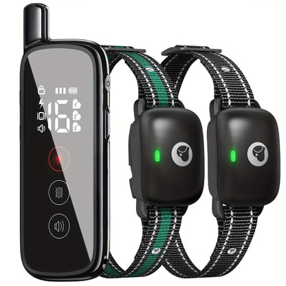 Dog Training Collar with Remote – IP68 Waterproof Rechargeable E-Collar for Small Medium Large Dogs, 3 Safe Training Modes (Beep, Vibration, Shock), 1640ft Range, Black