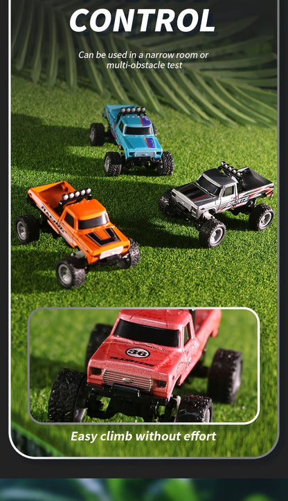 1:64 Alloy Mini Remote Control Off-Road Truck with Shock Absorbers Die-Cast RC Car Toy Gift for Boys Kids Birthday Christmas Halloween Dark Gray Teal Green Sky Blue Mixed