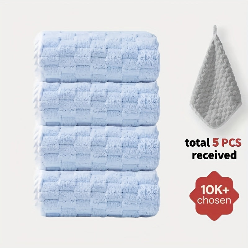 Waffle Weave Bath Towels 4-Pack & 8-Pack Ultra-Soft Quick-Dry Microfiber – Super Absorbent 281g/m² 80/20 Polyamide Spa Gym Travel Towels, Lint-Free Antimicrobial, Multiple Colors