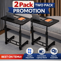 2 PCS Bedside Computer Desk- Deep Stone Pattern