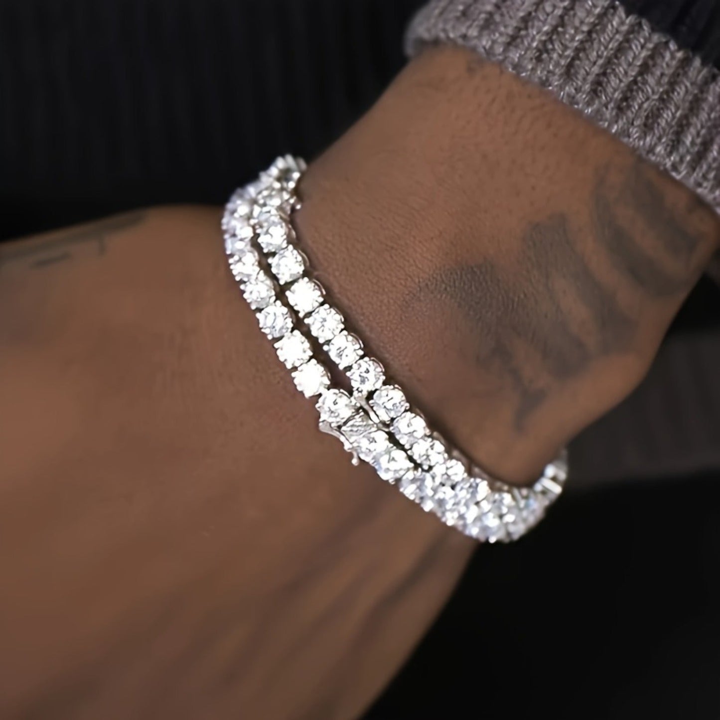 925 Sterling Silver Moissanite Tennis Bracelet 5mm 0.5 Carat Sparkling Luxury Jewelry Gift for Wedding Anniversary Birthday 4 Sizes