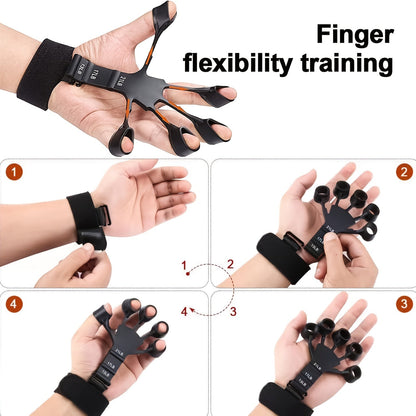 4-Piece Grip Strength Training Set Adjustable Hand Grip Strengthener 10-130 lbs Finger Exerciser Forearm Workout Ring Exercise Ball for Athletes Climbers Musicians Men Women