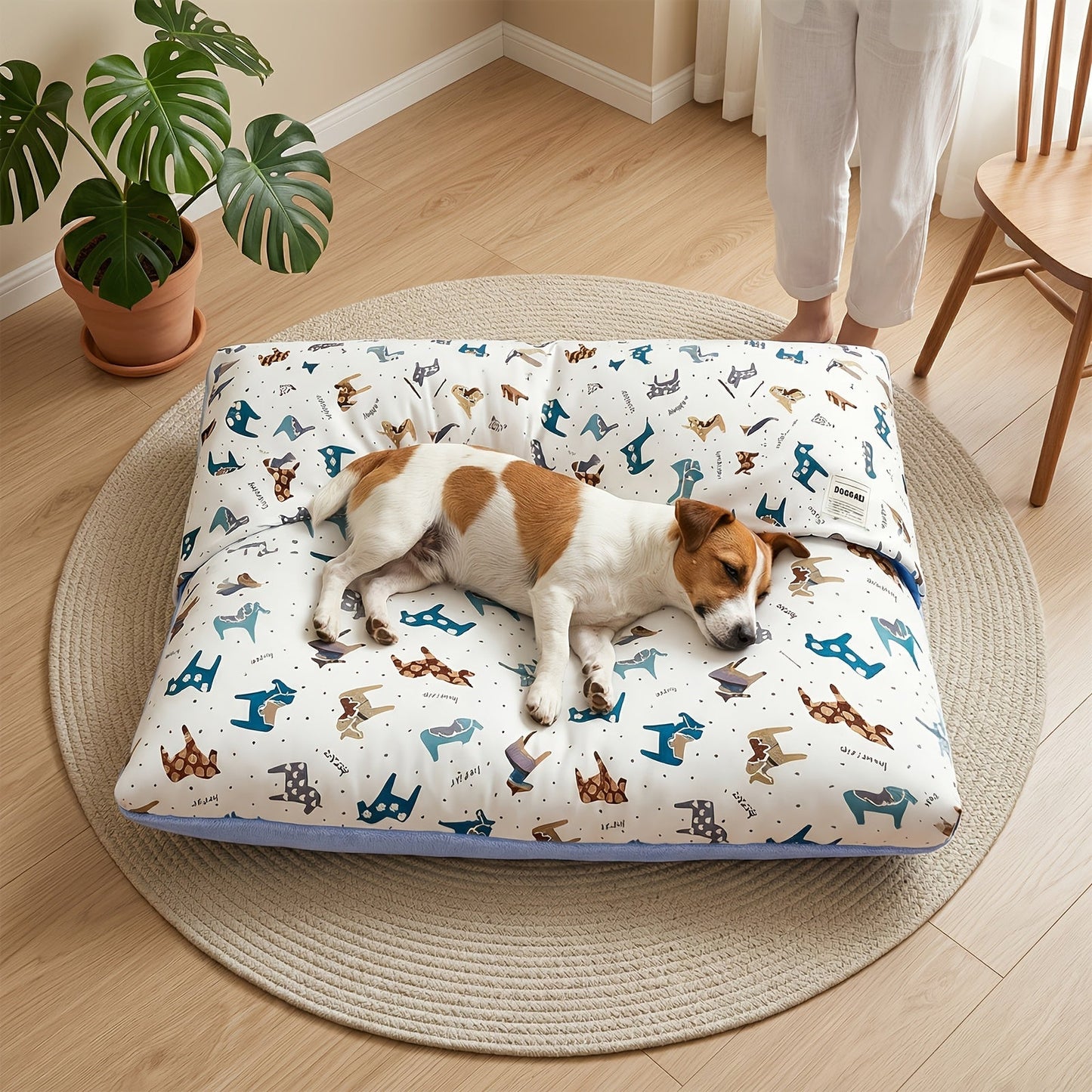 Washable Dog Bed Mat – Breathable Summer Pet Mattress with Removable Cover & Non-Slip Bottom, Cute Animal Patterns, All-Season Crate Pad for Small Medium Large Dogs & Indoor Cats