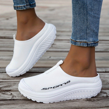Women's Breathable Mesh Slippers Thickened Shock-Absorbing Sole Lightweight Anti-Slip Indoor Outdoor Casual Shoes Four-Season Comfortable Stylish Footwear White Black Apricot US Size 6-11
