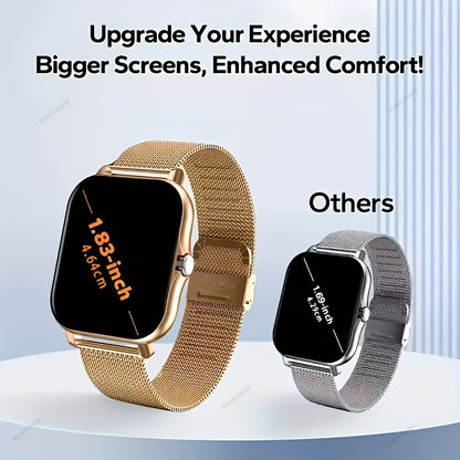 Full Touch Smartwatch 1.83" TFT Large Screen – Wireless Calling, Message Reminders, Email Display, Location Navigation, Remote Camera, Music Player, USB Charging, Gift for Family & Friends