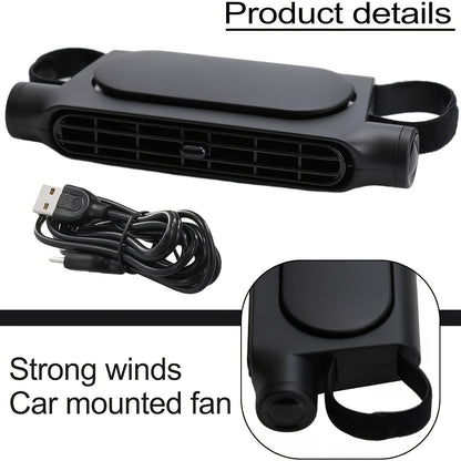 Bladeless USB Car Fan 3-Speed Quiet Cooling – Plug-and-Play Seat Fan with USB Cable, Stay Cool in Traffic, Universal Fit All Car Models, White & Black