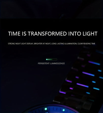 Men's Luxury Quartz Watch Stainless Steel Tourbillon Dial Date Display Night Glow Sports Dress Watch Elegant Timepiece Father's Day Gift for Men