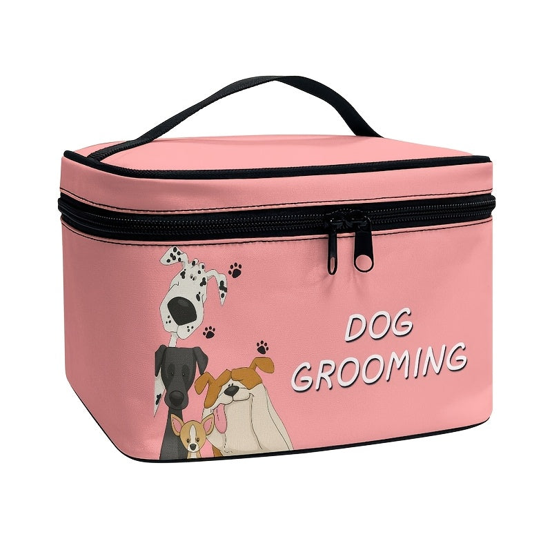 Dog Grooming Organizer Bag with Zipper - Portable Pet Grooming Supplies Storage Case for Home and Travel, Dog-Themed Grooming Tool Holder, Gift for Pet Owners and Dog Groomers, Multiple Colors & Styles