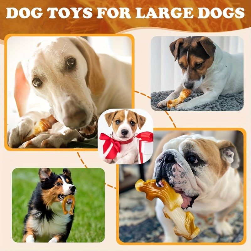 3-Pack Indestructible Nylon Dog Chew Toys for Aggressive Chewers – Tough Durable Chew Set for Large Breed Dogs, Stripe Pattern Design, Heavy-Duty Teething & Dental Chew Toys