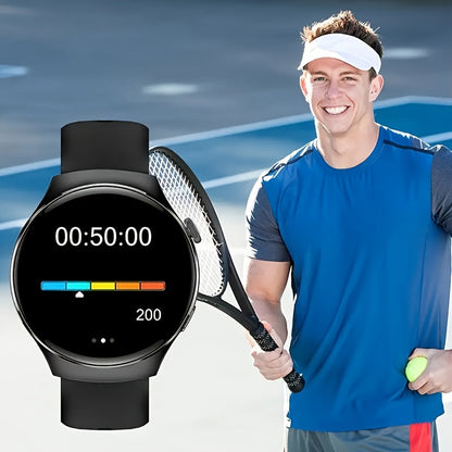 Smartwatch with Call Function & Fitness Tracker for Men & Women – Silicone Strap, Step Counter, Calorie Tracking, Heart Rate Monitor, Multiple Sports Modes, Music Playback & Remote Camera Control