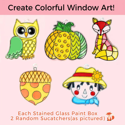 Glass Paint Set 12 Colors Non-Toxic Acrylic Stained Glass Painting Kit for Wine Glasses Windows Ceramic Mugs ASTM Certified Odorless with 3 Brushes for Adults Artists and Beginners