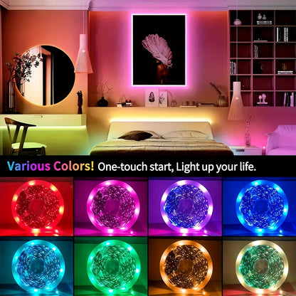100ft LED Strip Lights Color Changing with 44-Key Remote & Power Supply – RGB LED Light Strip for Bedroom, Living Room, Festival, Wedding, Carnival & Party Decoration – 30M Indoor Ambiance Lighting