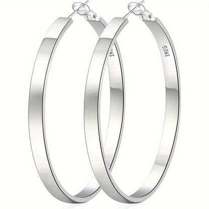 925 Sterling Silver Hoop Earrings for Women – Hypoallergenic Gold & Silver Cartilage Hoops in 40mm, 50mm & 60mm, Minimalist Everyday Earrings, Perfect Gift for Parties & Casual Wear