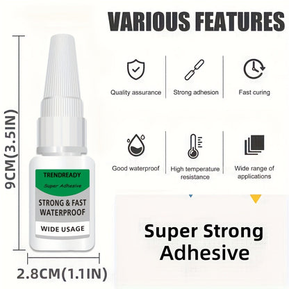 4-Pack Heavy Duty Super Glue Fast Drying Clear Waterproof Adhesive – Strong Bond for Plastic Wood Metal Ceramic Leather and PVC – For DIY Crafts Rhinestone Nail and Shoe Repairs