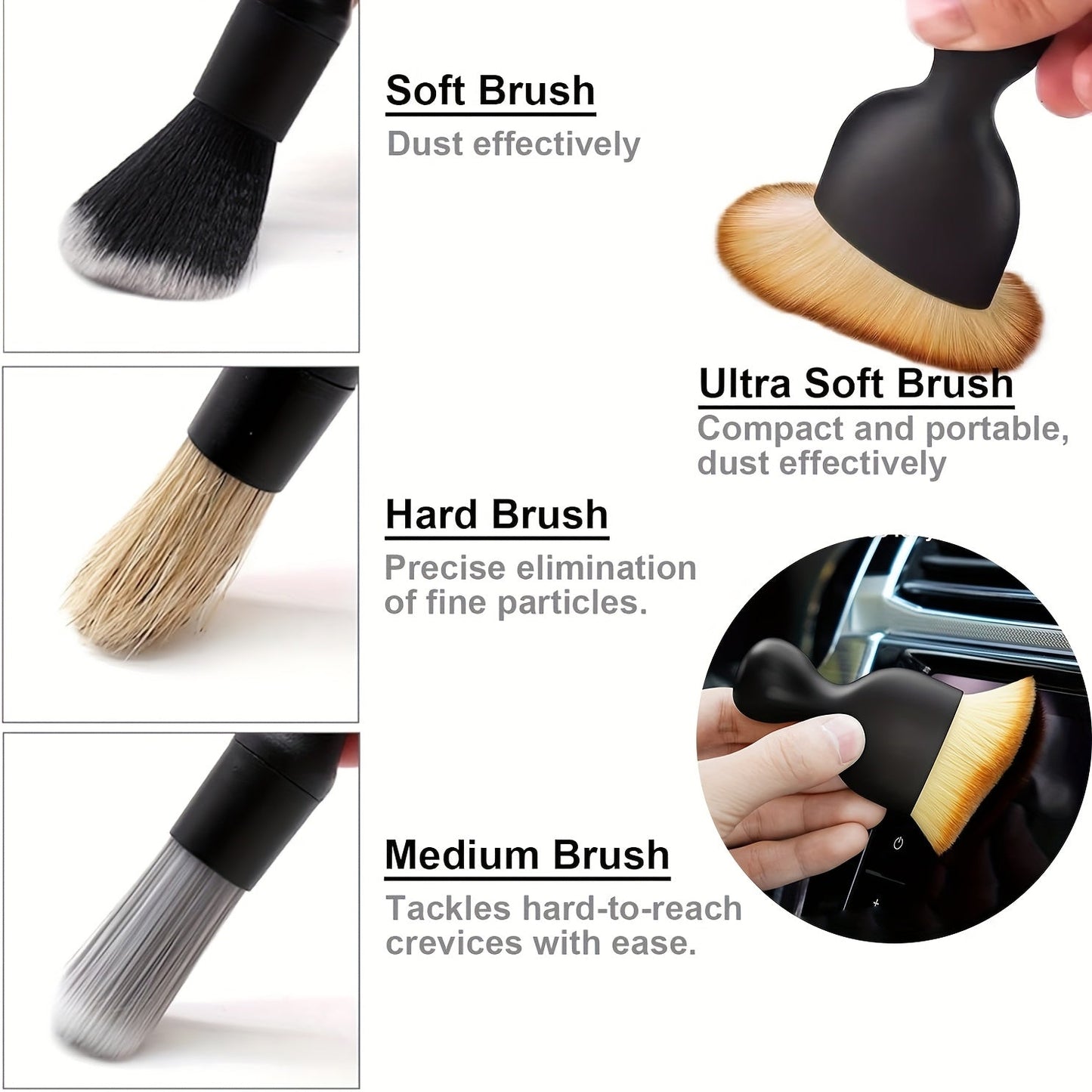 26PCS Car Detailing Brush Set Complete Car Cleaning Kit with Drill Brushes Wash Mitt Tire Brush Window Squeegee Cleaning Gel Spray Bottle for Interior Exterior Wheels Windshield Professional Auto Care