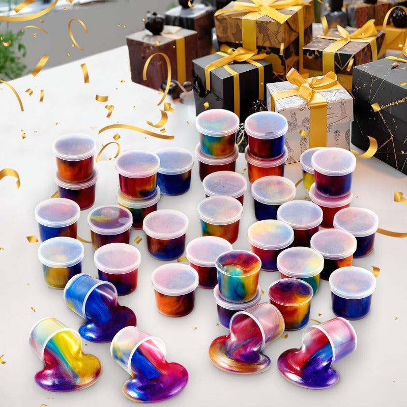 36-Pack Galaxy Slime Party Favors for Kids Bulk Non-Toxic Stretchy Non-Sticky Slime Cups Classroom Rewards Birthday Easter Christmas Halloween Gifts for Girls Boys