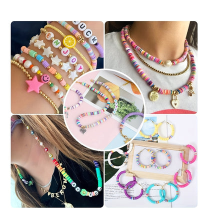 7200pcs Clay Beads Bracelet Making Kit Colorful Soft Clay Beads for DIY Friendship Bracelets Jewelry Making with Storage Box Complete Bead Set for Girls Kids Teens Adults Craft Supplies