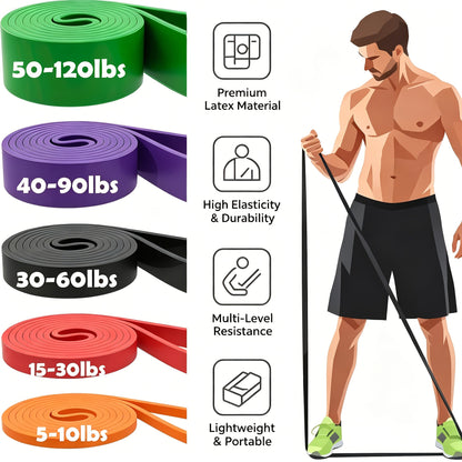 Resistance Bands Pull Up Assistance Bands Set for Men & Women – Heavy Duty Exercise Workout Bands for Body Stretching, Muscle Training & Physical Therapy
