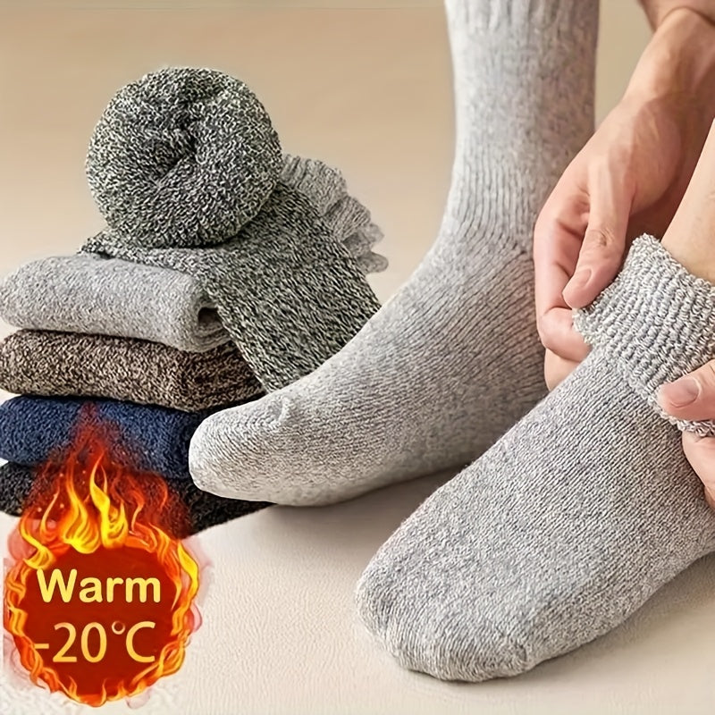 Thermal Hiking Socks 9 Pairs Unisex Thick Warm Terry Socks for Men Women Multi-Color Winter Boot Socks Cold Weather Arch Support Reinforced Toe Breathable Cozy Casual Bed Socks US Size 6-10