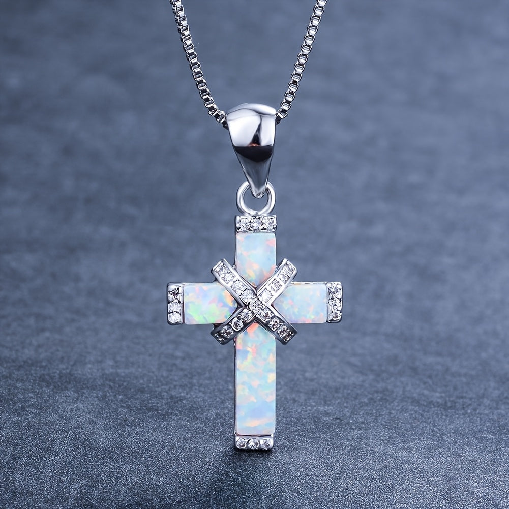 925 Sterling Silver Cross Pendant Necklace for Women – Hypoallergenic Vintage Boho Faith Jewelry, Minimalist CZ Choker Necklace, Elegant Gift for Her Birthday Anniversary Christmas
