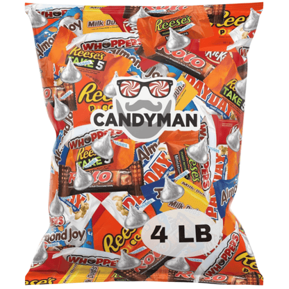 Bulk Chocolate Candy Assortment 4 Pound Gift Box – Individually Wrapped Variety Pack with Milk & Dark Chocolates, Perfect for Holidays, Parties, Office Snacks & Gifting