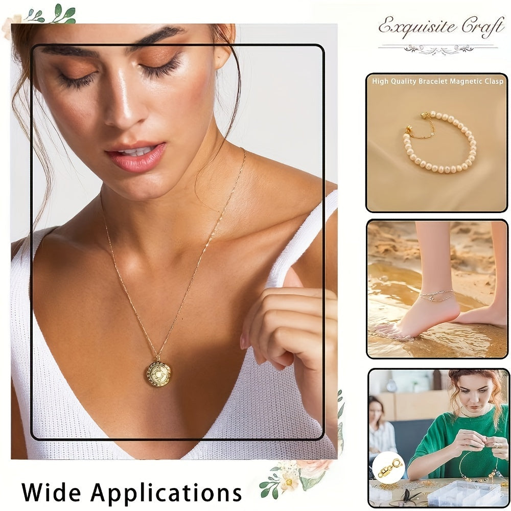 Magnetic Necklace Clasps and Closures with Lobster Clasp – Easy-Connect Magnet Jewelry Clasp Converters for Bracelets, Necklaces & Chains, Arthritis-Friendly Jewelry Fasteners