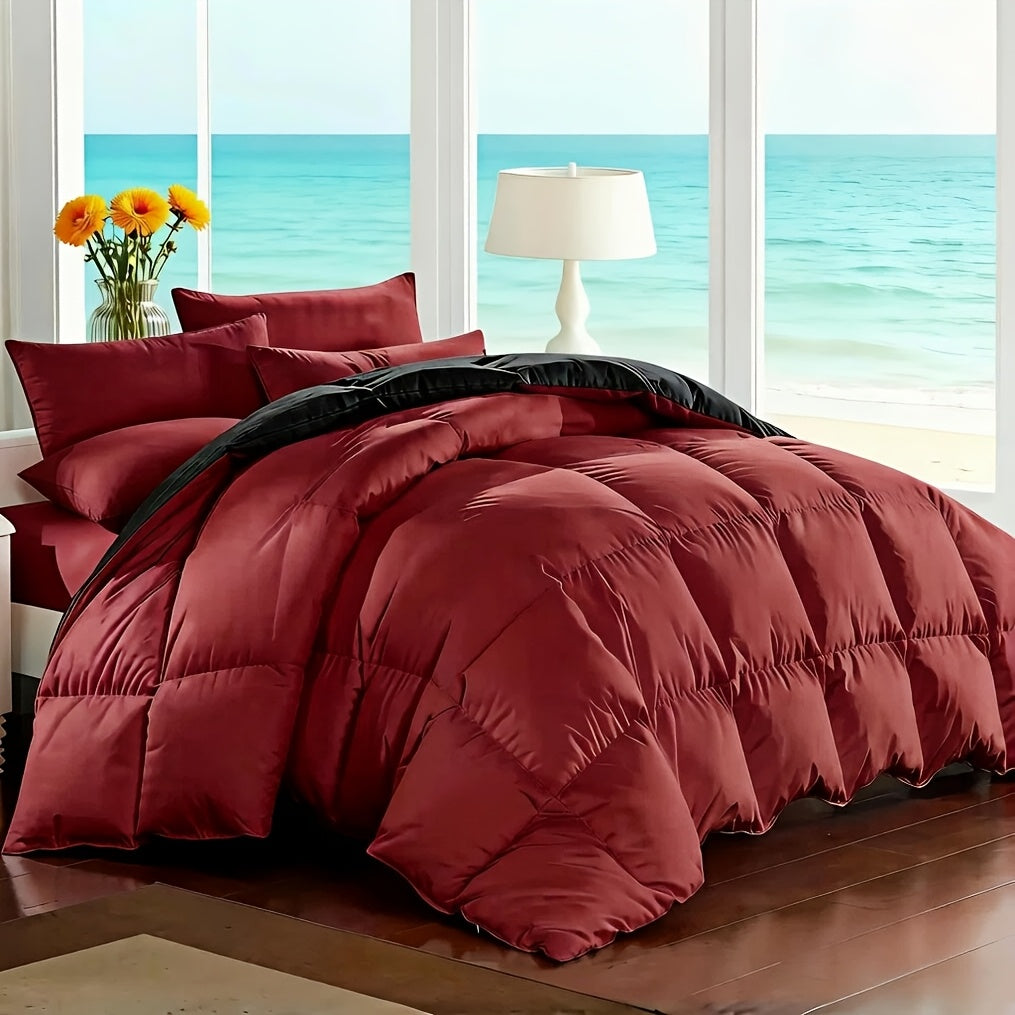 7 Piece Comforter Set Queen King Size – Soft Microfiber Pinch Pleated Bed in a Bag with Comforter, Fitted Sheet, Flat Sheet & 4 Pillowcases, All-Season Bedding Set for Home & Dorm