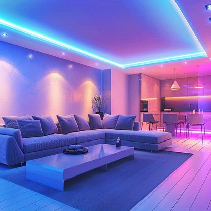 RGB LED Strip Lights Music Sync, 25FT 50FT 60FT 65FT 100FT Color Changing LED Lights with Remote & Smart APP Control, USB Powered, Bedroom Gaming Room Party Halloween Christmas Home Decoration