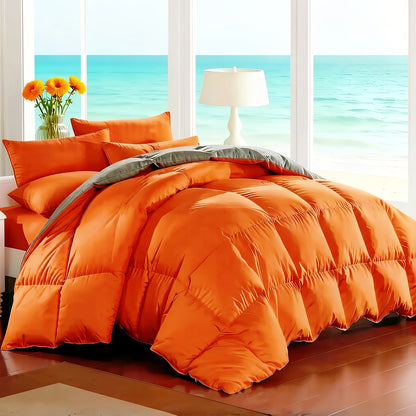 7 Piece Comforter Set Queen King Size – Soft Microfiber Pinch Pleated Bed in a Bag with Comforter, Fitted Sheet, Flat Sheet & 4 Pillowcases, All-Season Bedding Set for Home & Dorm