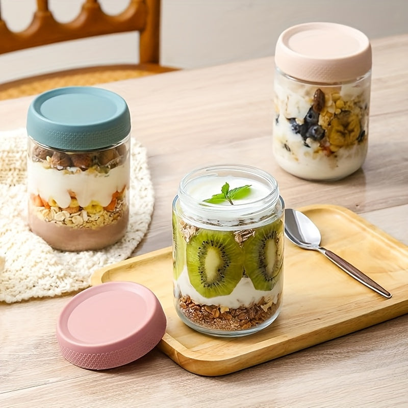 6-Pack 16oz Wide Mouth Glass Mason Jars with Airtight Lids – Overnight Oats Containers, Meal Prep Food Storage Jars for Yogurt, Salad, Snacks, Spice, Sugar, Pantry – BPA-Free Kitchen Organizer Set