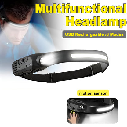 4 Pack USB Rechargeable LED Headlamp Ultra Bright Hands-Free with Adjustable Headband, Built-in 1200mAh Lithium Battery, Multi-Mode Emergency Work Light for Camping Hiking Running Fishing Repairing