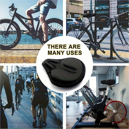 Waterproof Silicone Bike Seat Cover Universal Fit 10.6"x11.8" Extra Wide Cushioned Protection for Mountain Bike, Road Bike, Electric Bike & Motorcycle Saddle