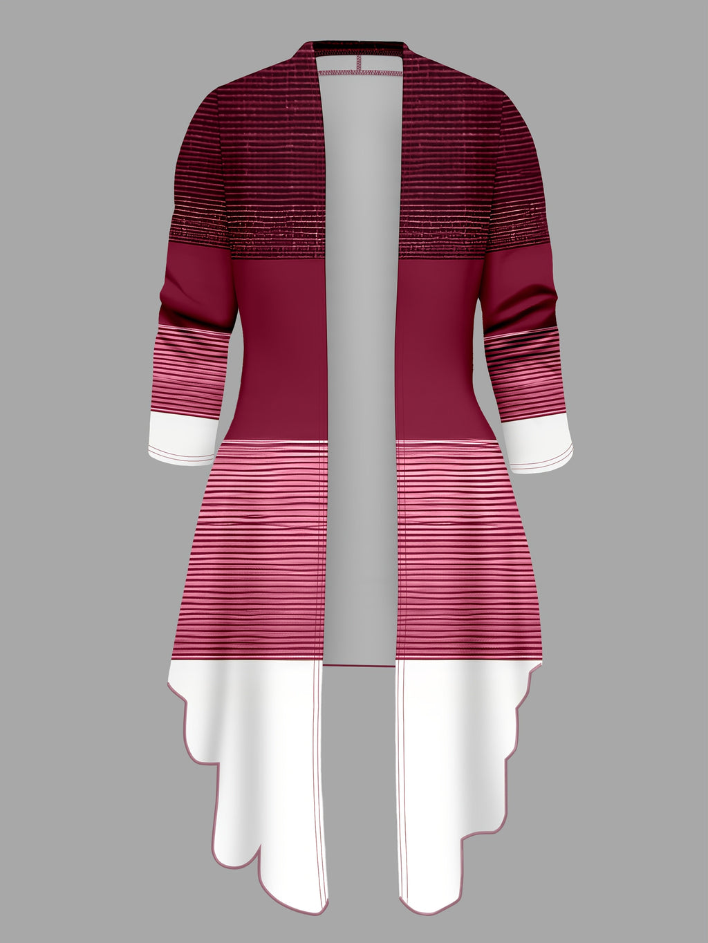 Women's 3-Piece Suit Set – Printed Cardigan Jacket with Solid Slacks & Vest, Elegant Everyday Office Outfit, Blue Navy / Deep Red / Green, Sizes S-XXL