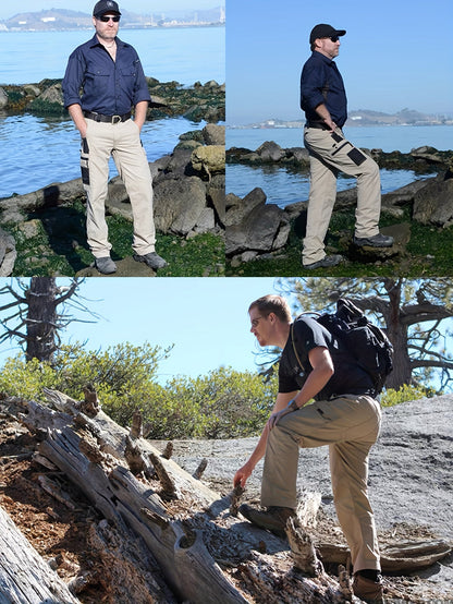 Men's Tactical Cargo Pants 2-Pack Ripstop Multi-Pocket Outdoor Work Pants for Camping Hiking Hunting Fishing Straight Leg Belt Loops S-XXXL