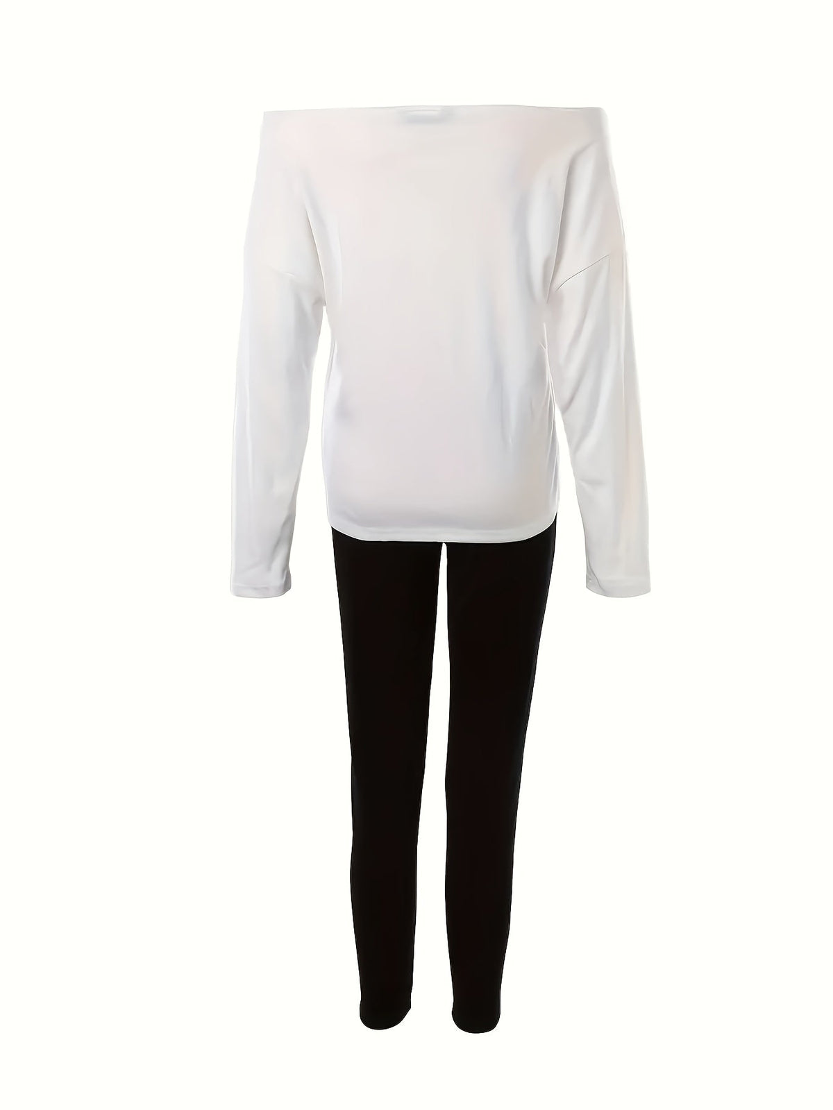 Women's Casual Letter Print Long Sleeve T-Shirt Wide Leg Pants 2 Piece Set Matching Lounge Outfit White Pink Black S-XXL